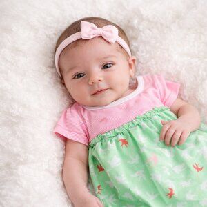 Circo Baby Girl Newborn Dress NWT Pink Green Bird Print NB